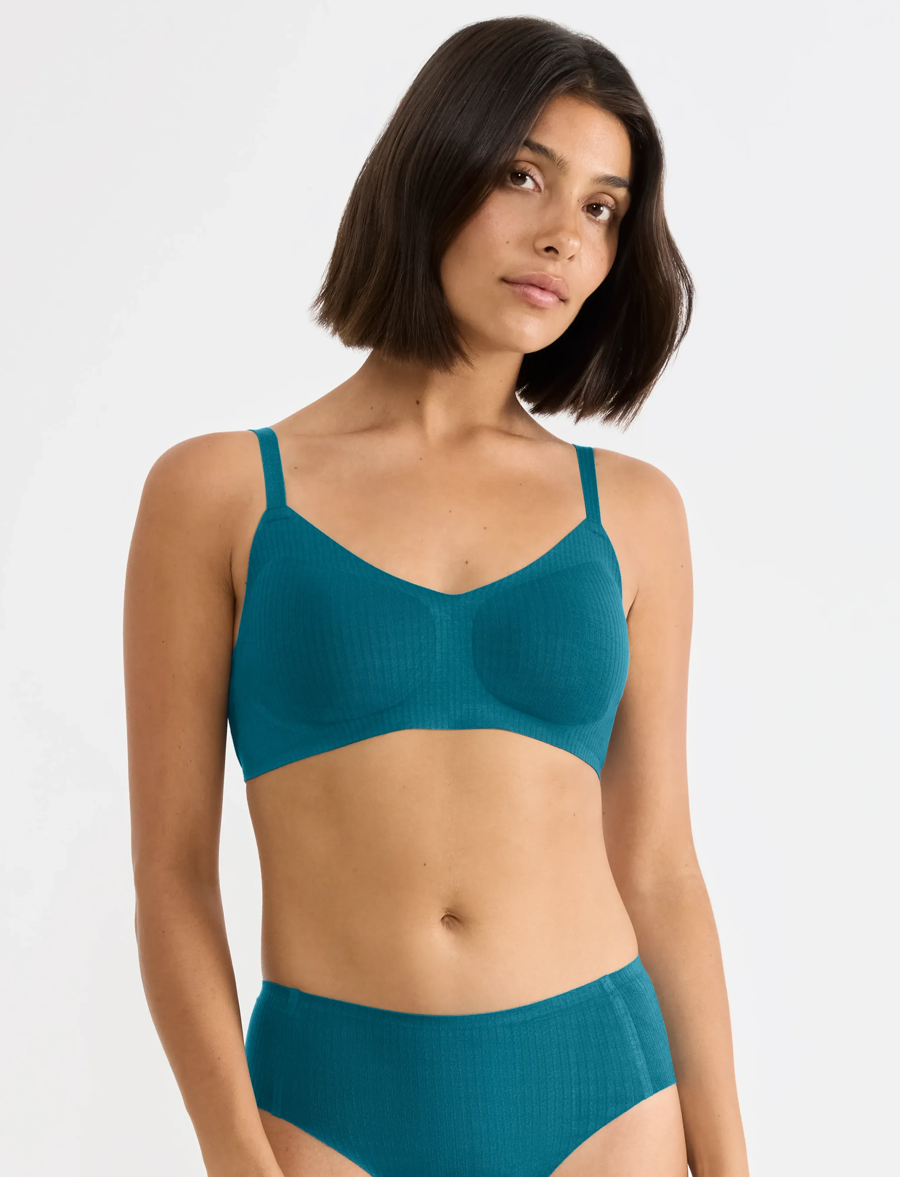 sloggi Zero Feel Pure Soft Bra, Kvinder, Blød BH, Blå, Str: S
