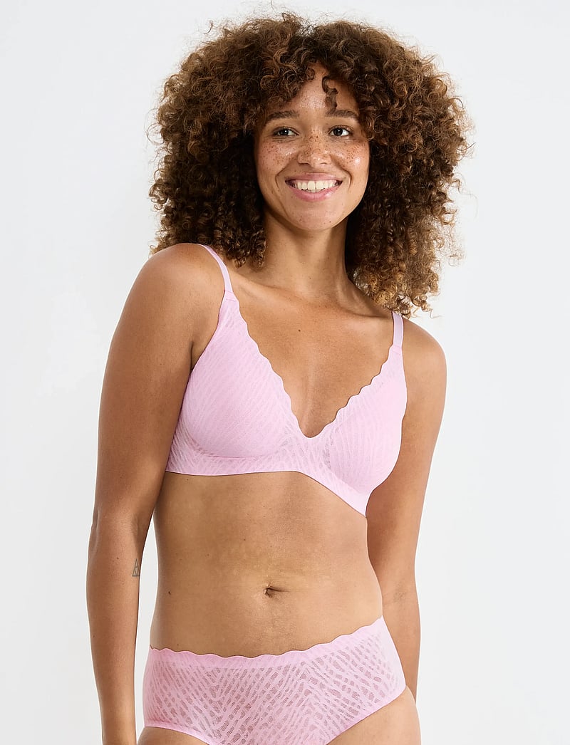 sloggi - sloggi ZERO Feel Bliss THE UP P Bra - tugikaarteta rinnahoidjad - floral pink - 0