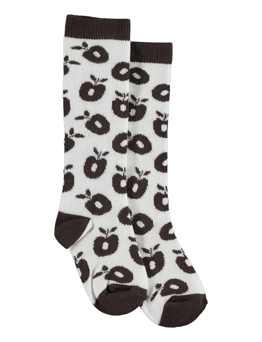 Småfolk - Knee socks with apples - rudens drabužiai - brown - 1
