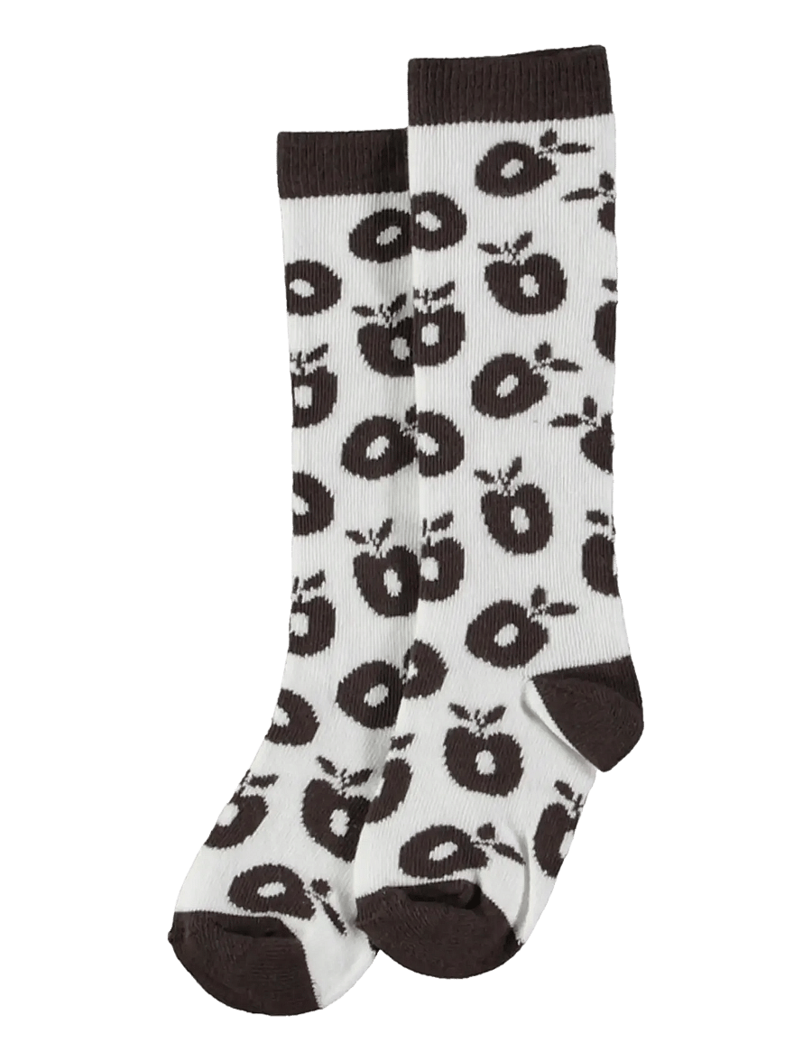 Småfolk - Knee socks with apples - rudens drabužiai - brown - 2