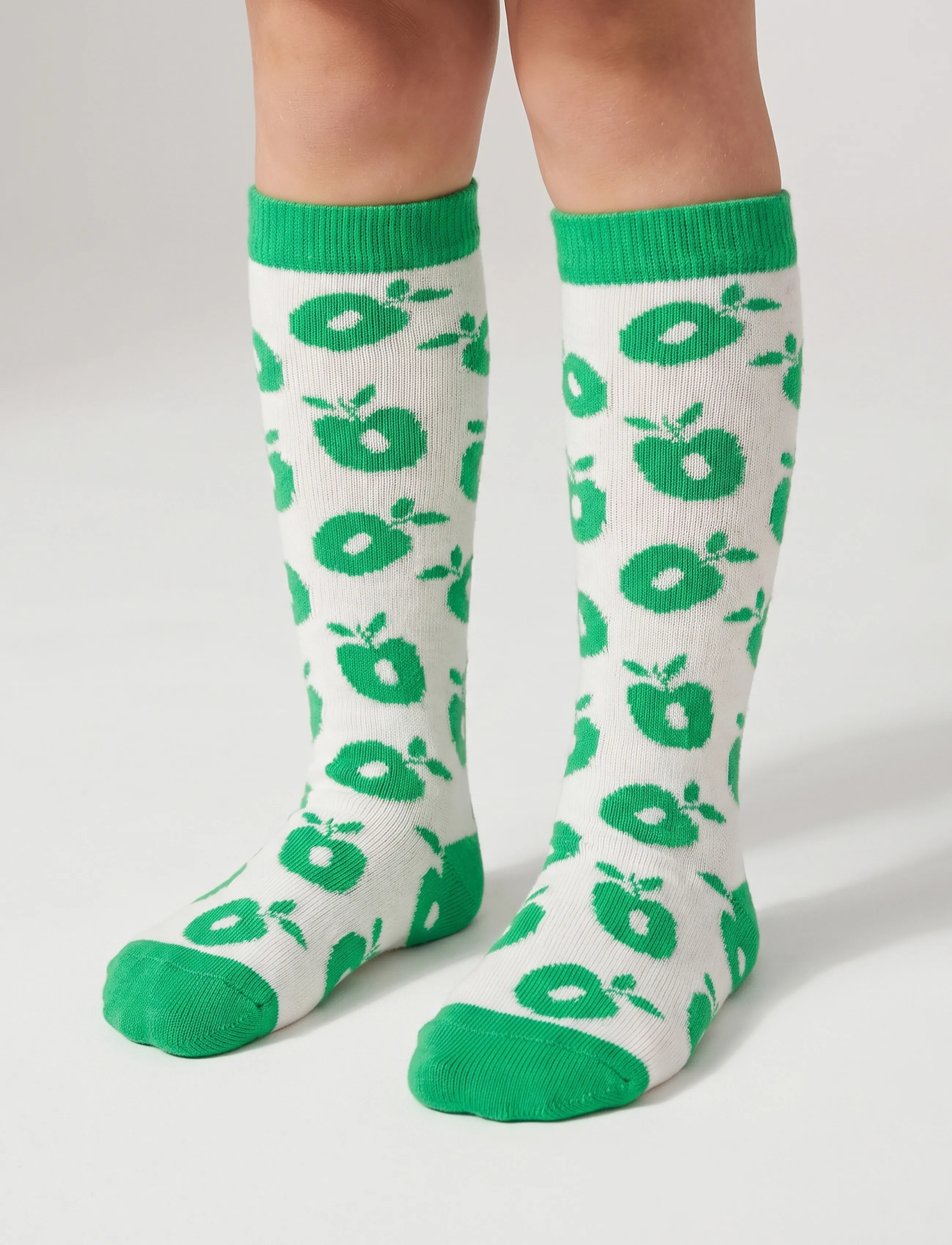 Småfolk - Knee socks with apples - sügisesed riided - green - 0