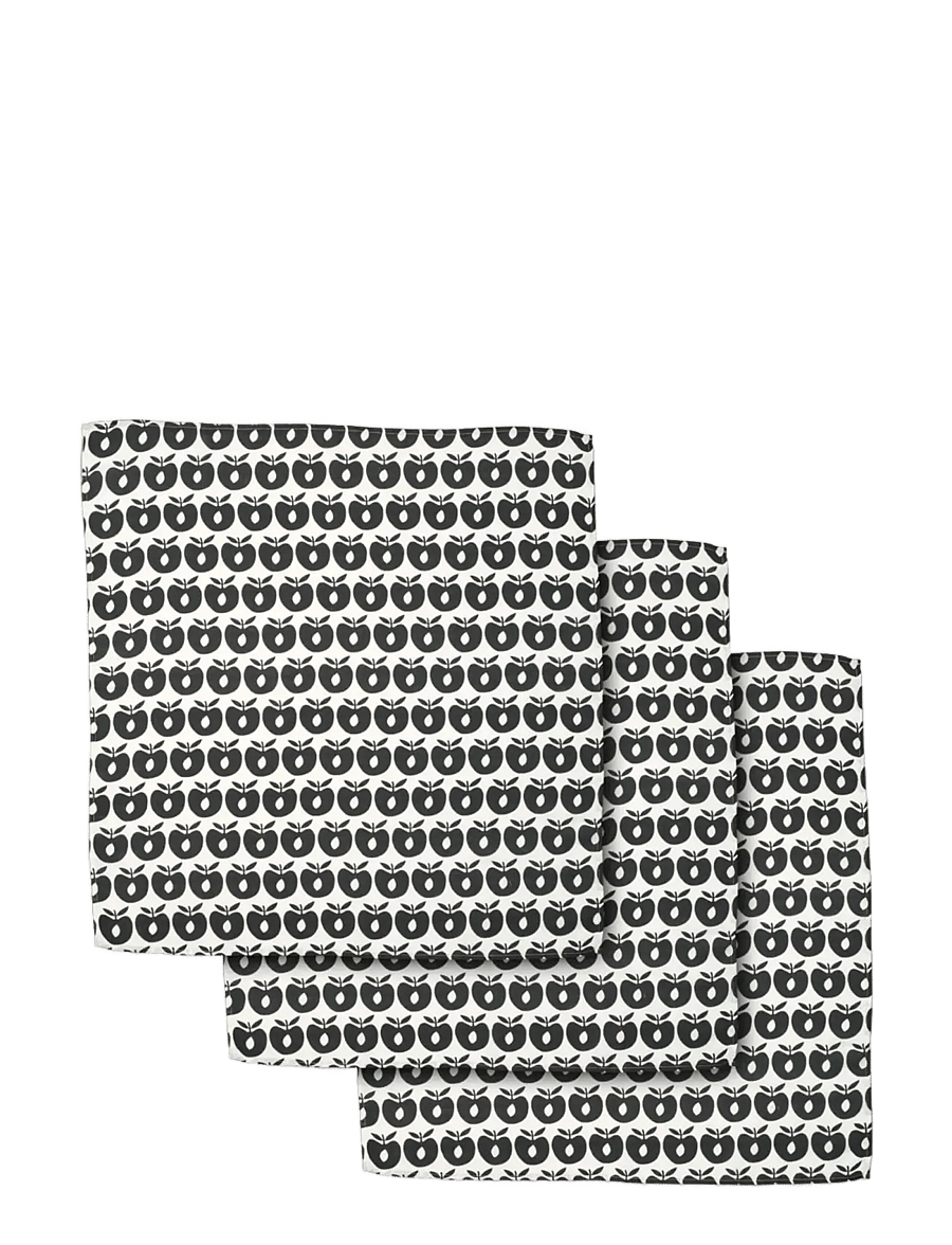 Småfolk - 3 packs of muslin cloths with apples - lägsta priserna - black grey - 3
