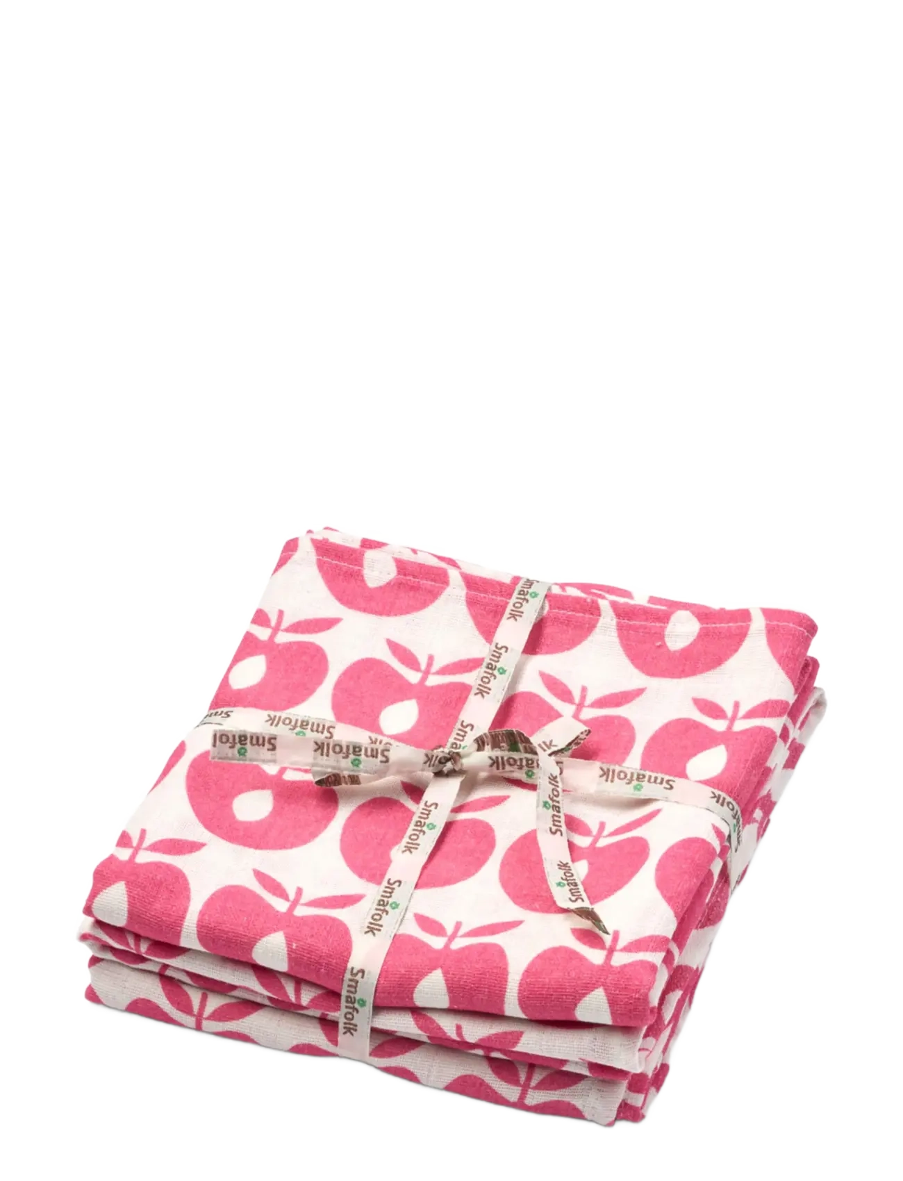Småfolk - 3 packs of muslin cloths with apples - lowest prices - carmine - 2