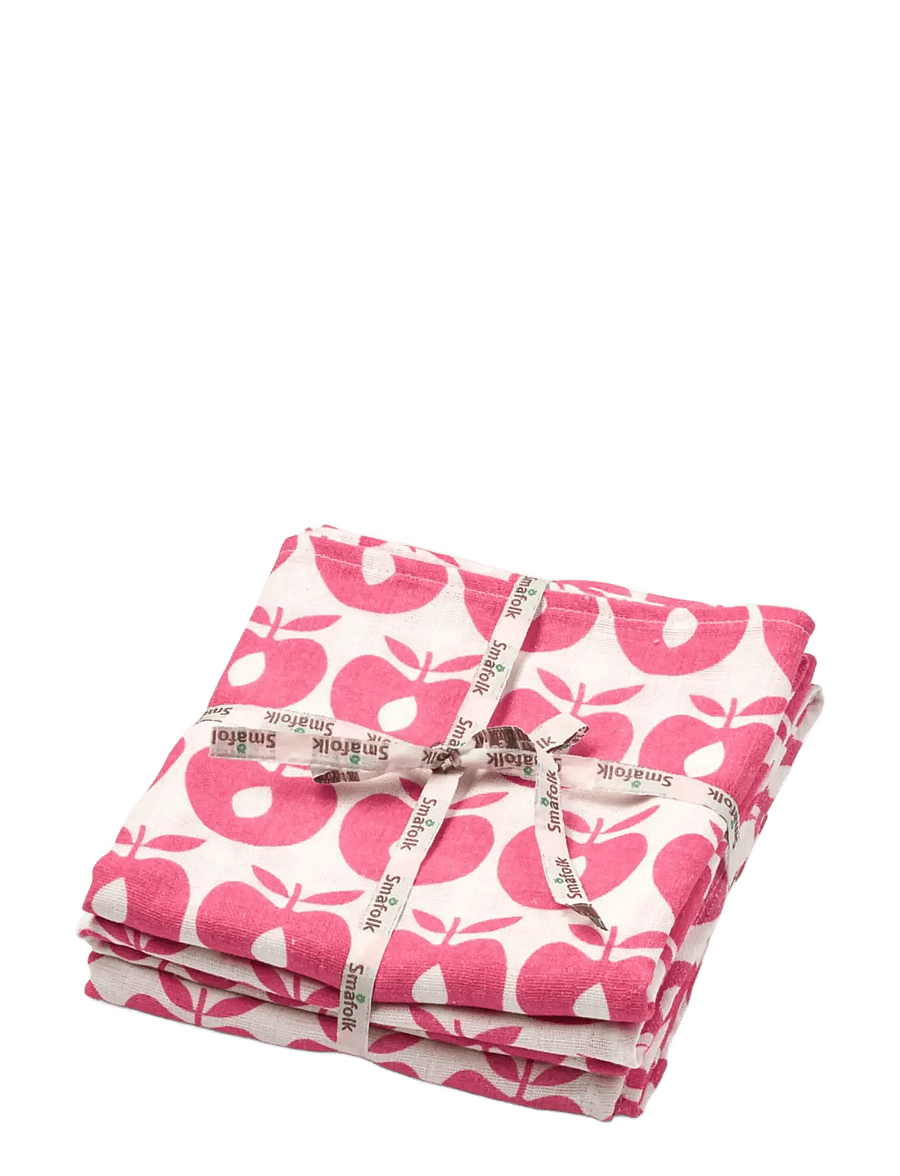 Småfolk - 3 packs of muslin cloths with apples - lägsta priserna - carmine - 2