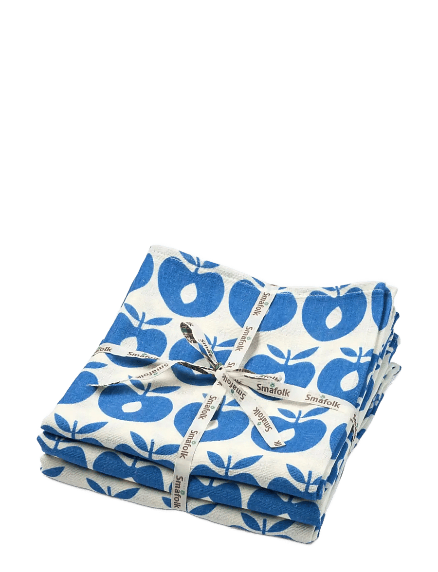 Småfolk - 3 packs of muslin cloths with apples - lägsta priserna - medieval blue - 2