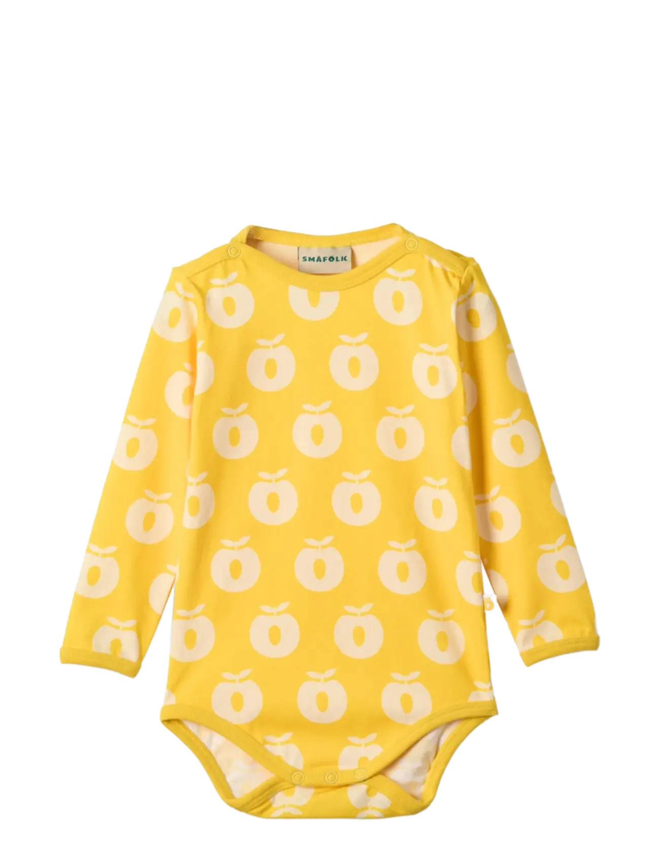 Småfolk Elstar long-sleeved baby body with apples - Langærmede bodyer - EMPIRE YELLOW / yellow