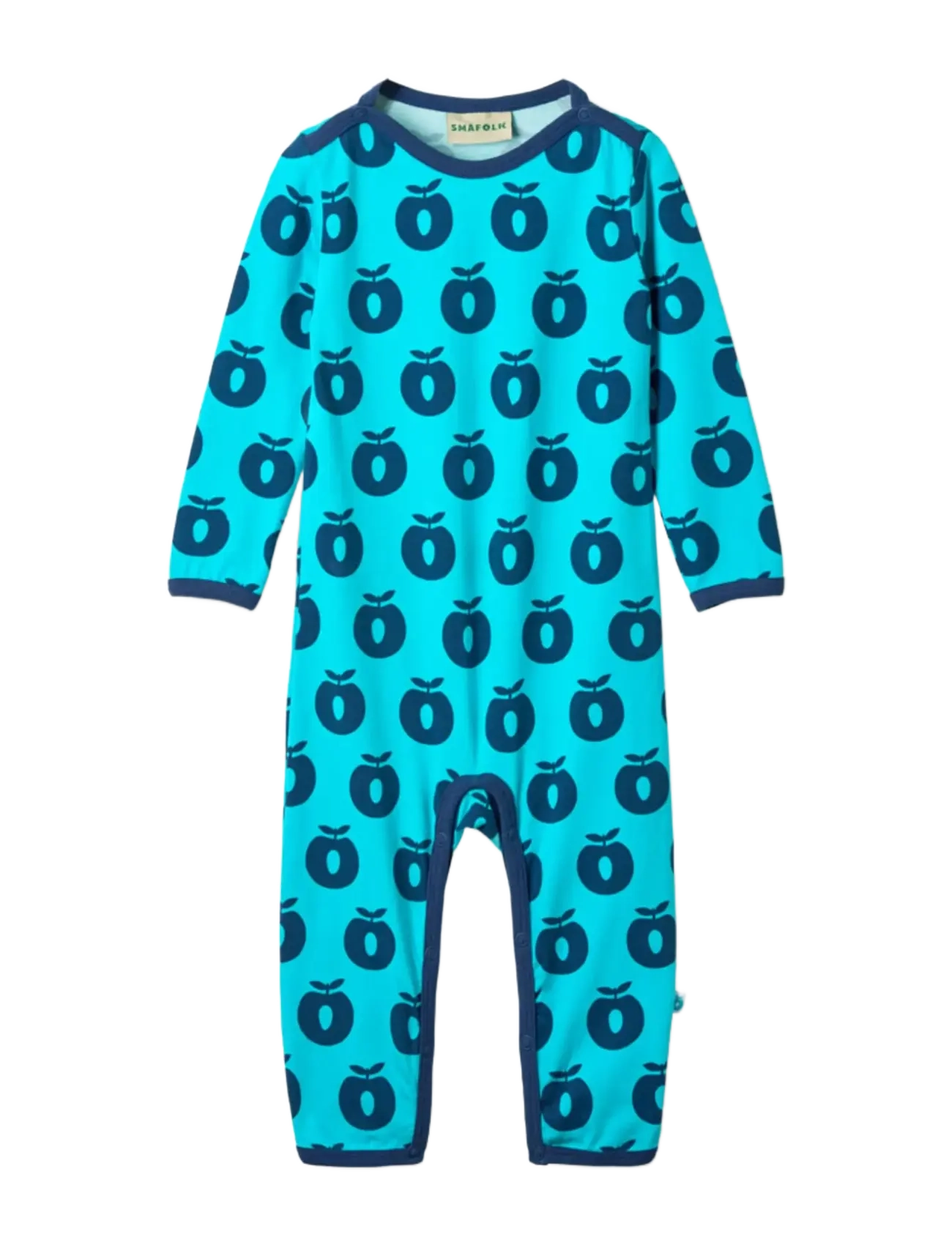 Småfolk Elstar long-sleeved baby suit with apples - Langärmelig - BLUE ATOLL / blue