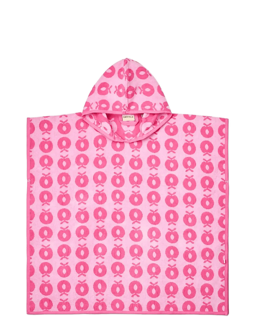Småfolk - Towel poncho with apples - laveste priser - pink lilac - 0