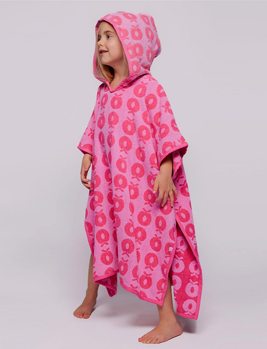 Småfolk - Towel poncho with apples - laveste priser - pink lilac - 2