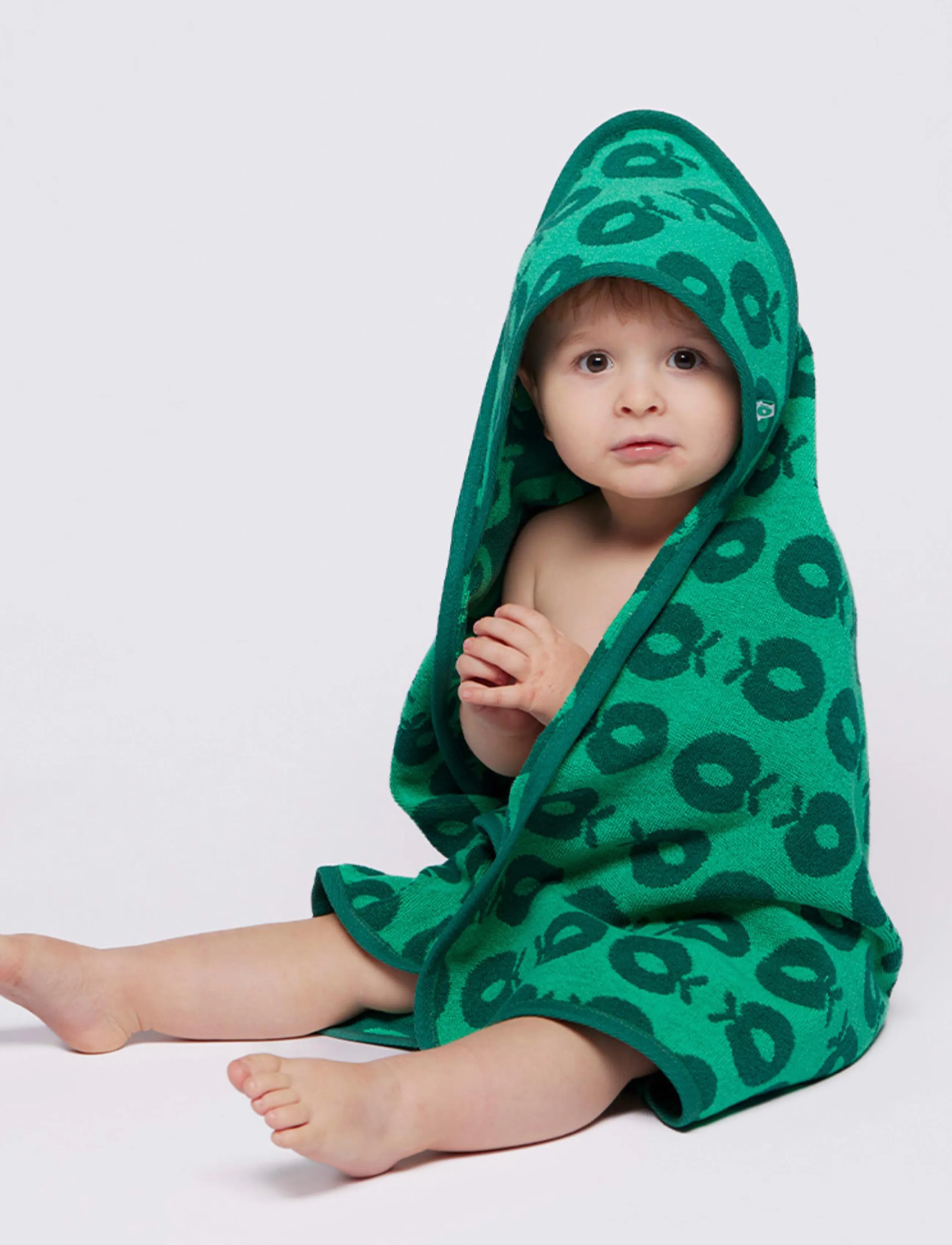 Småfolk - Baby towel with apples - laveste priser - smÅfolk green - 3