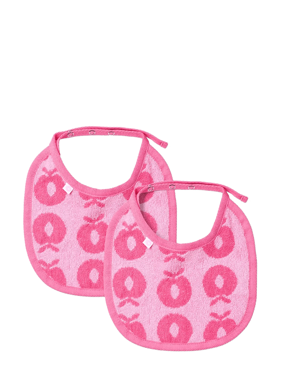 Småfolk - 2 packs of small bibs with apples - lägsta priserna - pink lilac - 0