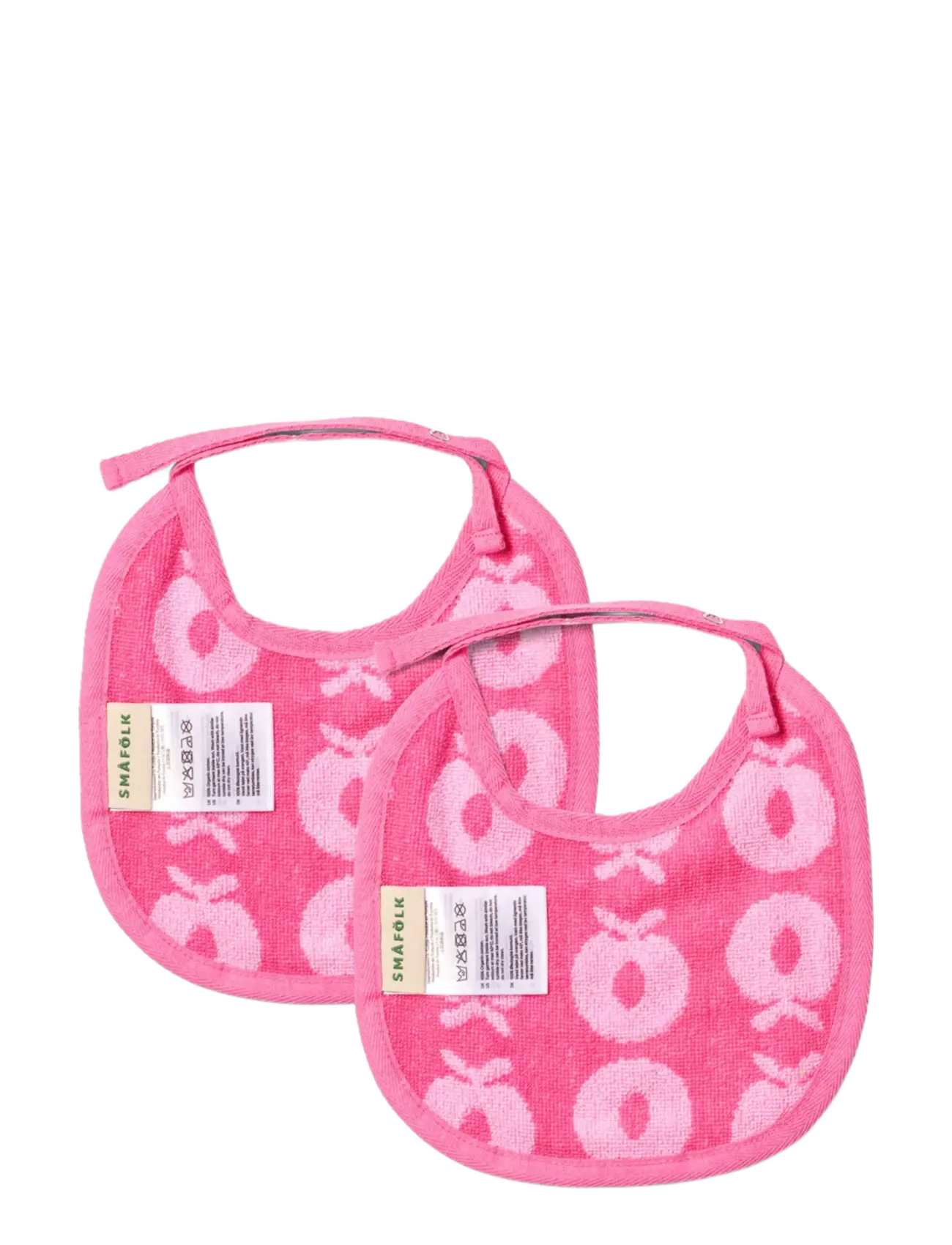 Småfolk - 2 packs of small bibs with apples - lägsta priserna - pink lilac - 1
