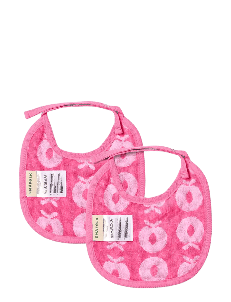 Småfolk - 2 packs of small bibs with apples - lägsta priserna - pink lilac - 1
