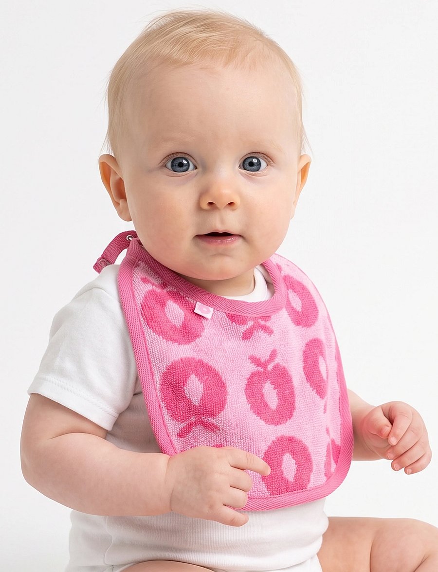Småfolk - 2 packs of small bibs with apples - lägsta priserna - pink lilac - 2