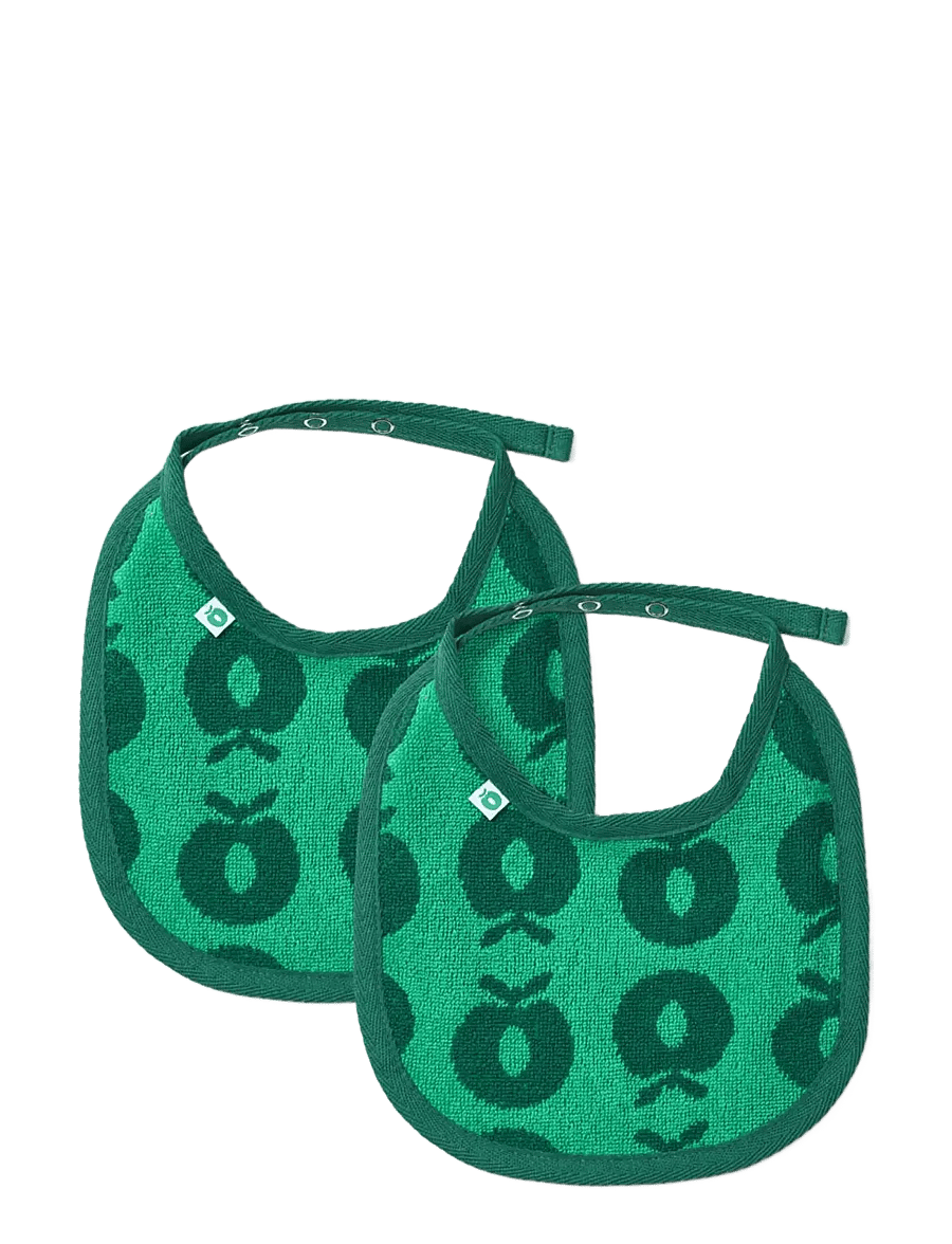 Småfolk - 2 packs of small bibs with apples - die niedrigsten preise - smÅfolk green - 0