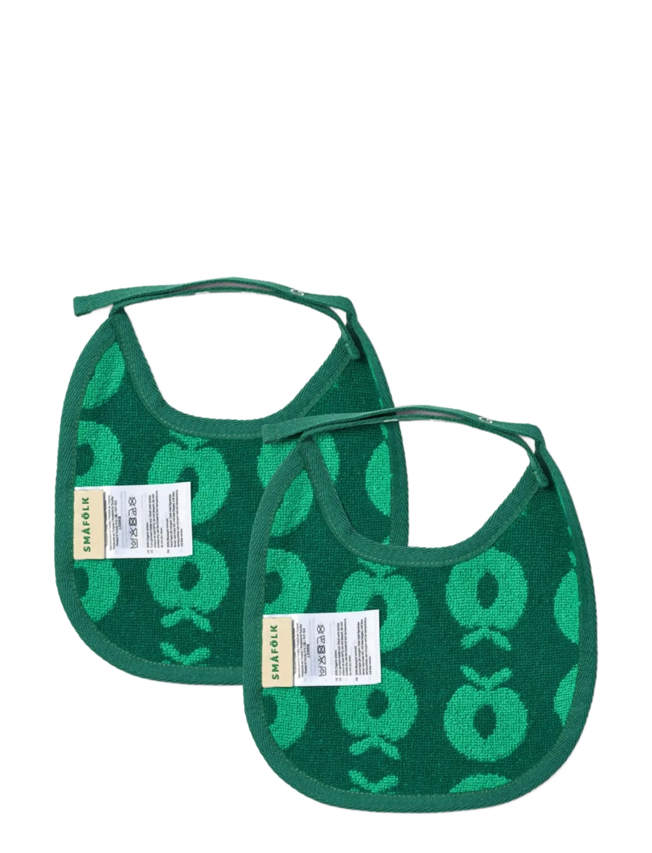 Småfolk - 2 packs of small bibs with apples - die niedrigsten preise - smÅfolk green - 1