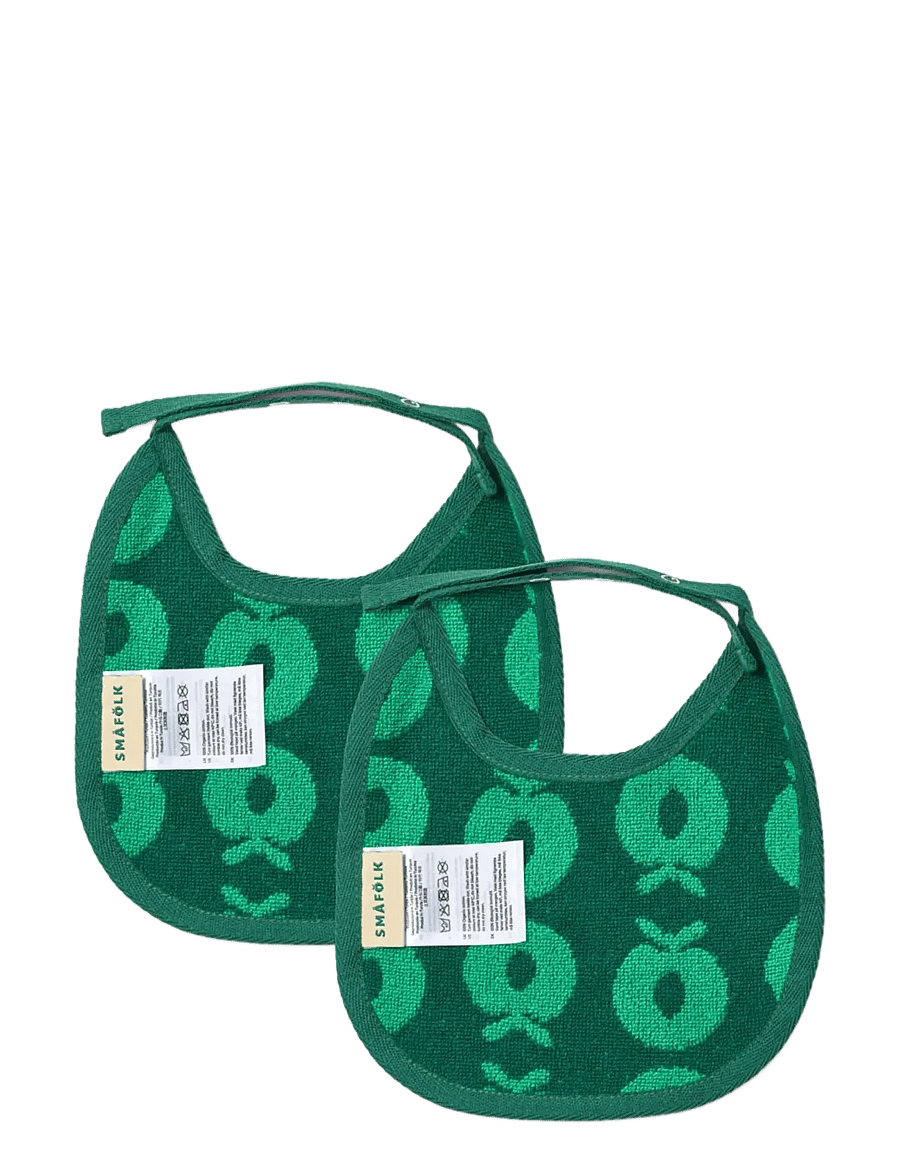 Småfolk - 2 packs of small bibs with apples - die niedrigsten preise - smÅfolk green - 1
