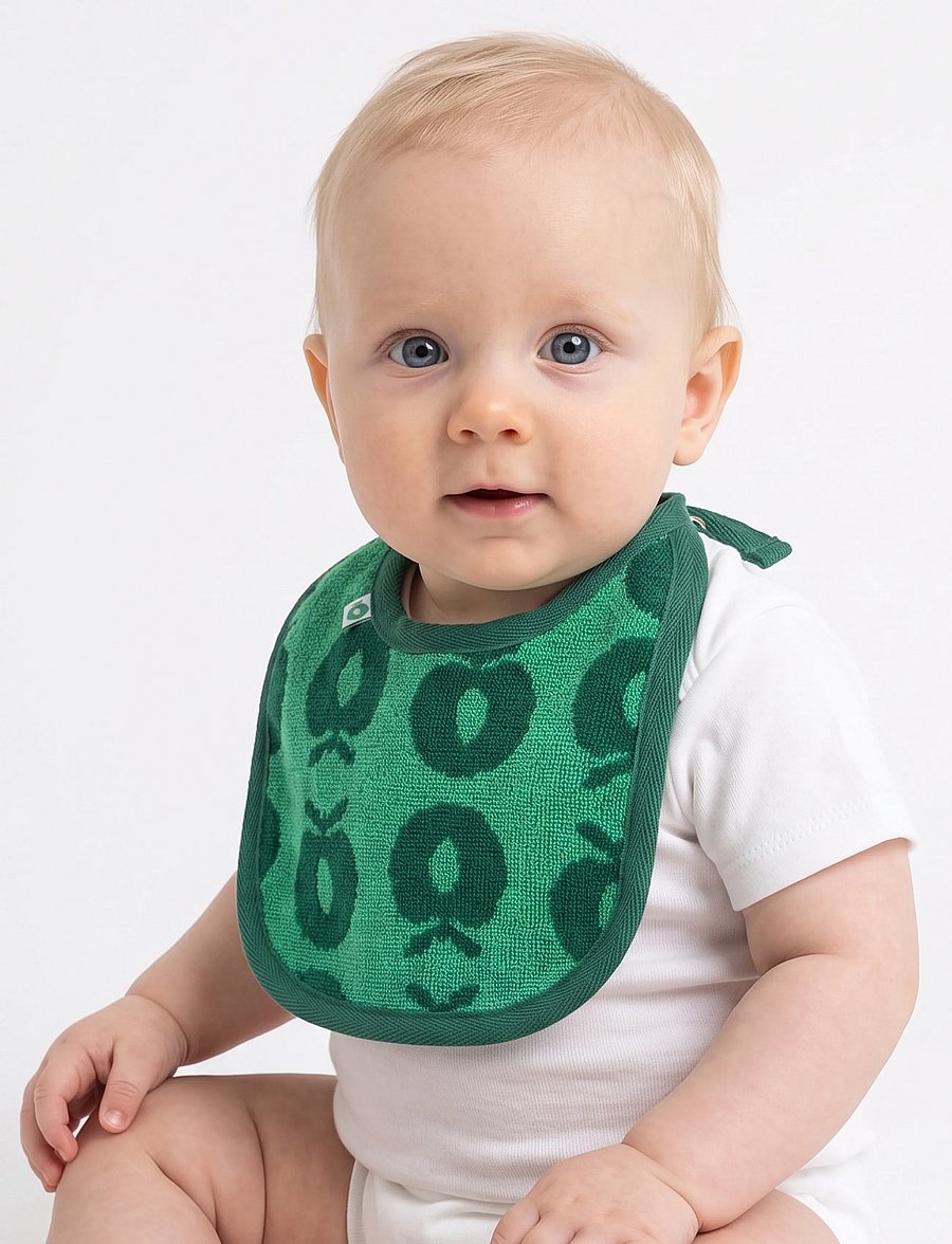 Småfolk - 2 packs of small bibs with apples - die niedrigsten preise - smÅfolk green - 2