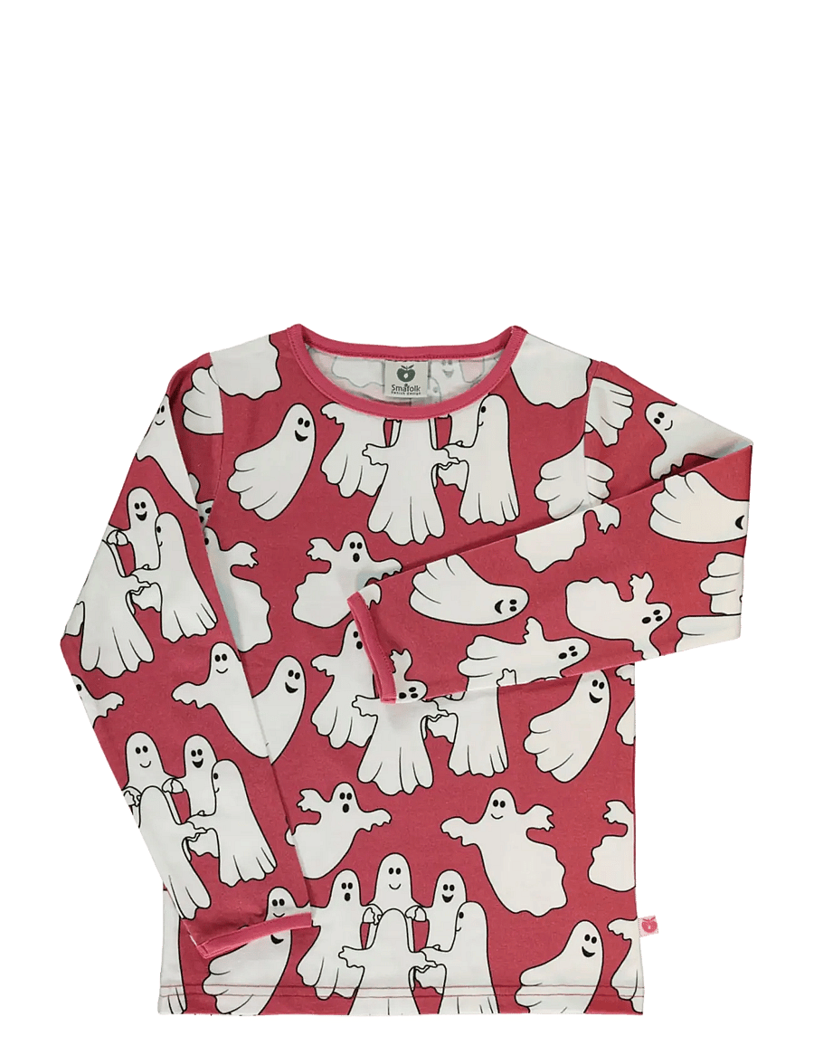 Småfolk - Long-sleeved top with ghosts - långärmade t-shirts - baroque rose - 1