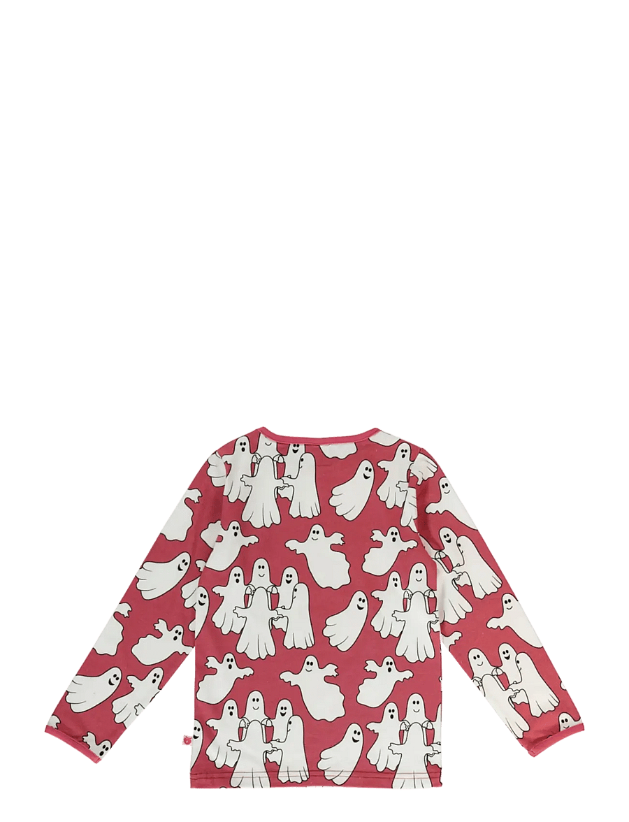 Småfolk - Long-sleeved top with ghosts - långärmade t-shirts - baroque rose - 2
