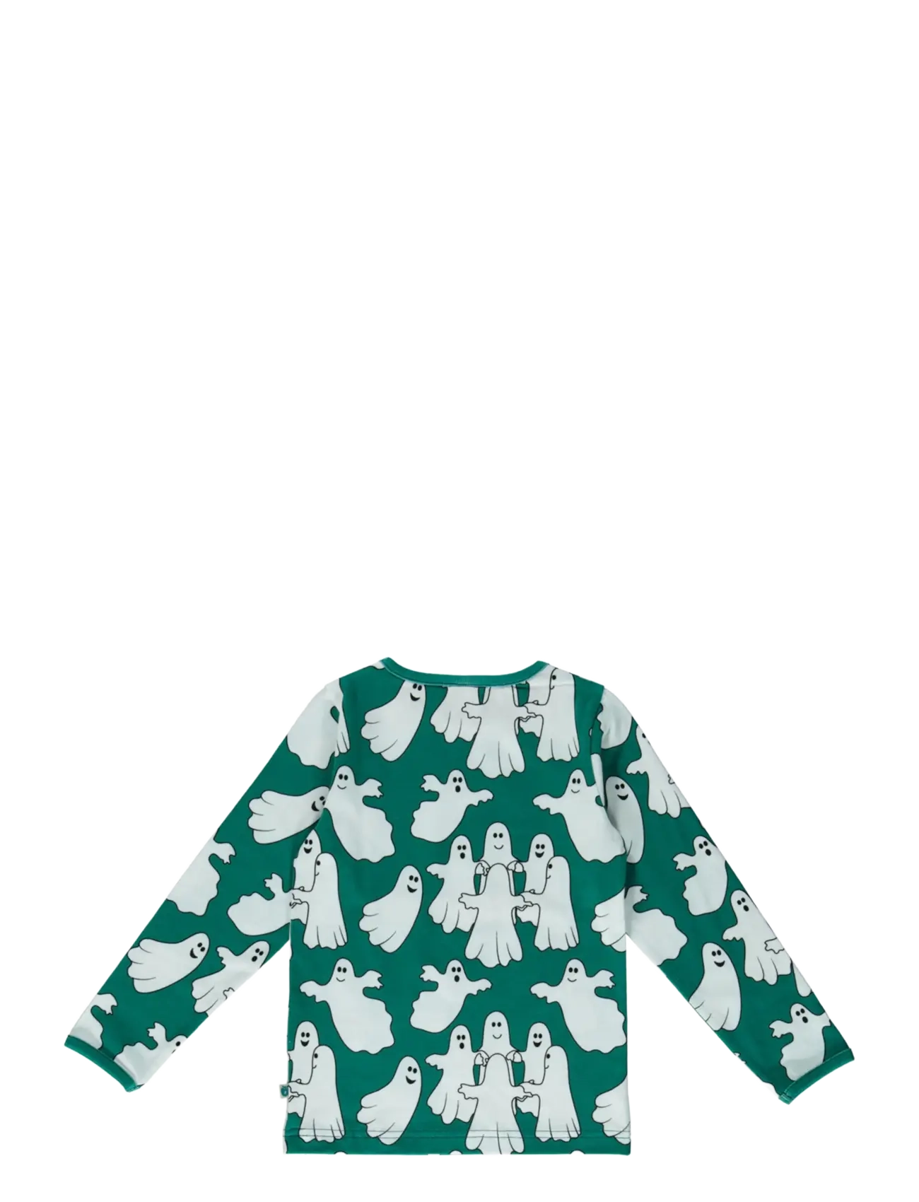 Småfolk - Long-sleeved top with ghosts - långärmade t-shirts - petroleum green - 2