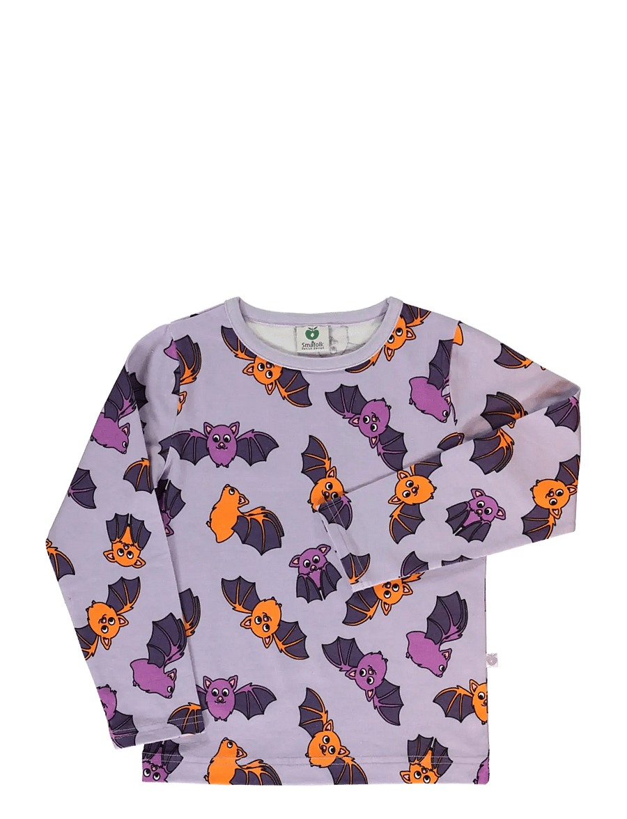 Småfolk - Long-sleeved top with bat - långärmade t-shirts - orchid petal - 1