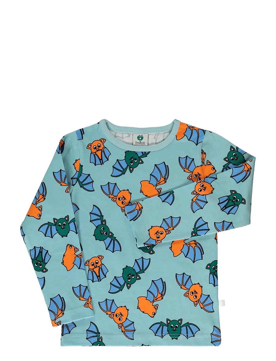 Småfolk - Long-sleeved top with bat - långärmade t-shirts - stratosphere - 1