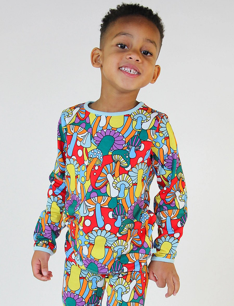 Småfolk - Long-sleeved top with mushrooms - långärmade t-shirts - fall yellow - 0