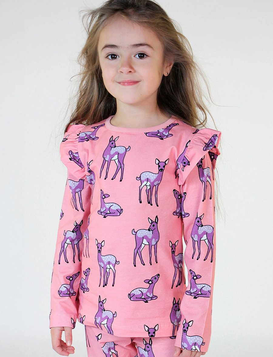Småfolk - Long-sleeved top with deer - blusar & tunikor - bridal rose - 0