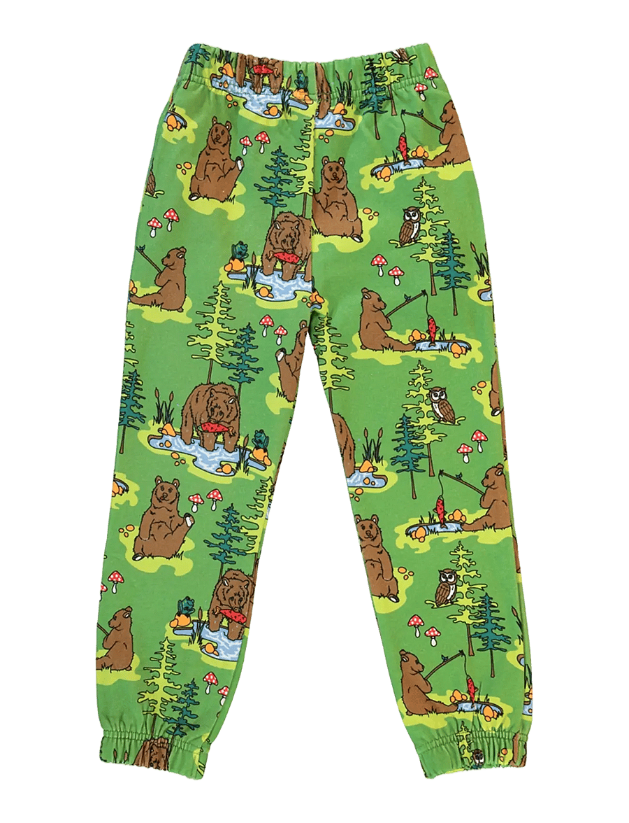 Småfolk - Sweatpants with bears - mjukisbyxor - moss green - 2