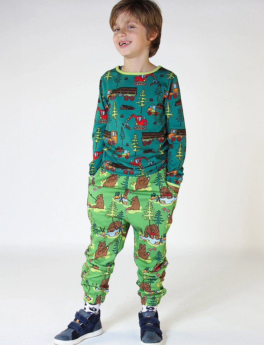 Småfolk - Sweatpants with bears - mjukisbyxor - moss green - 0