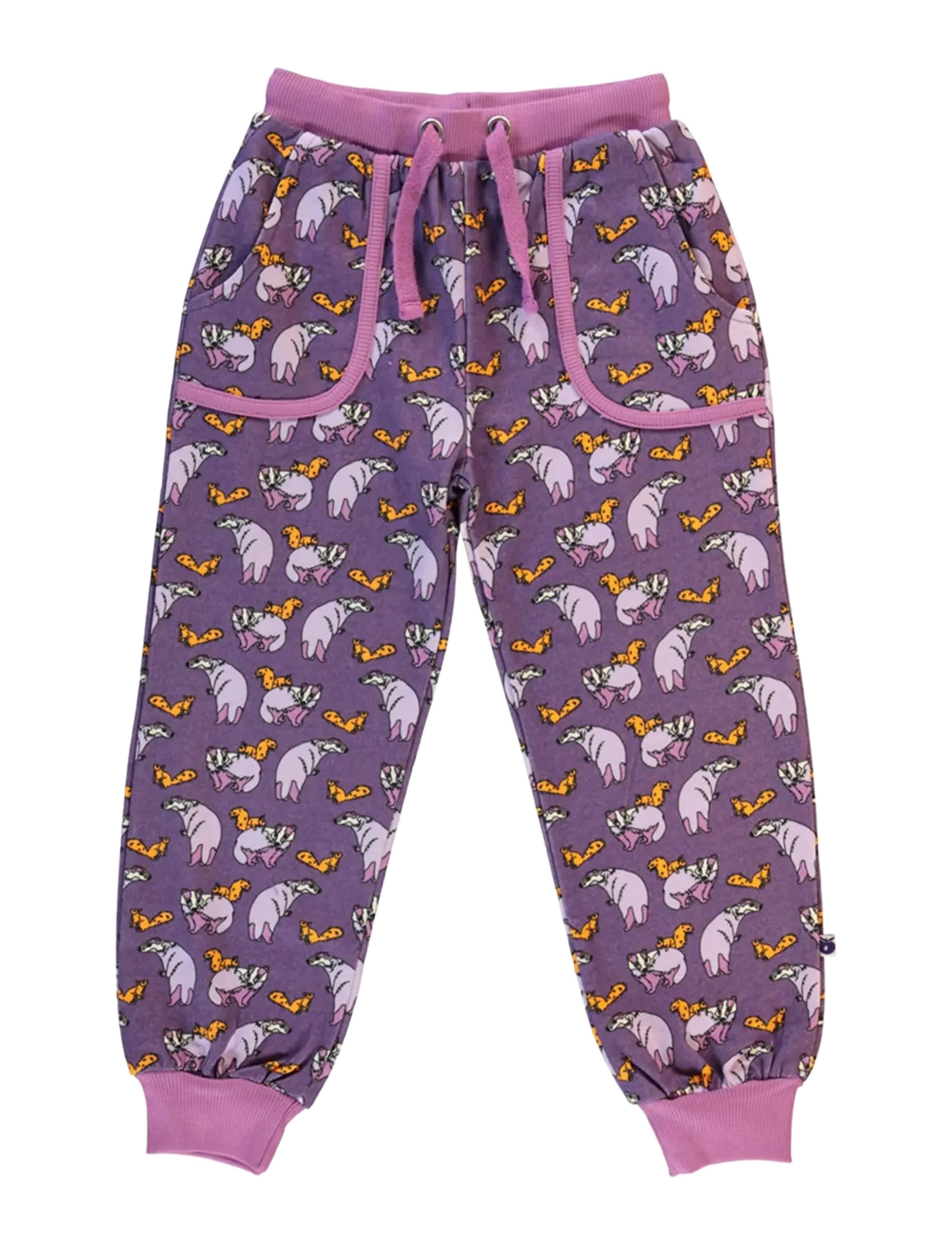 SMÅFOLK Jogginghose With Badger Und Squirrel. Lila - 122-128 - Kinder