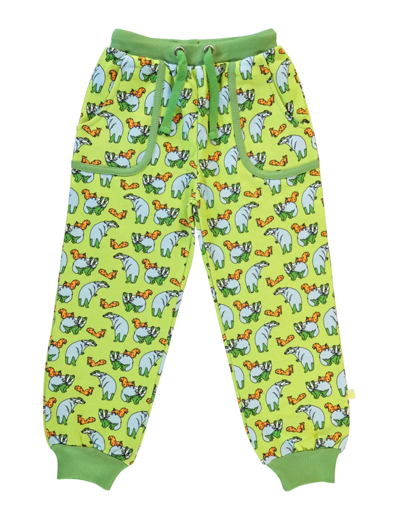 SMÅFOLK Jogginghose With Badger Und Squirrel. Grün - 92-98 - Kinder