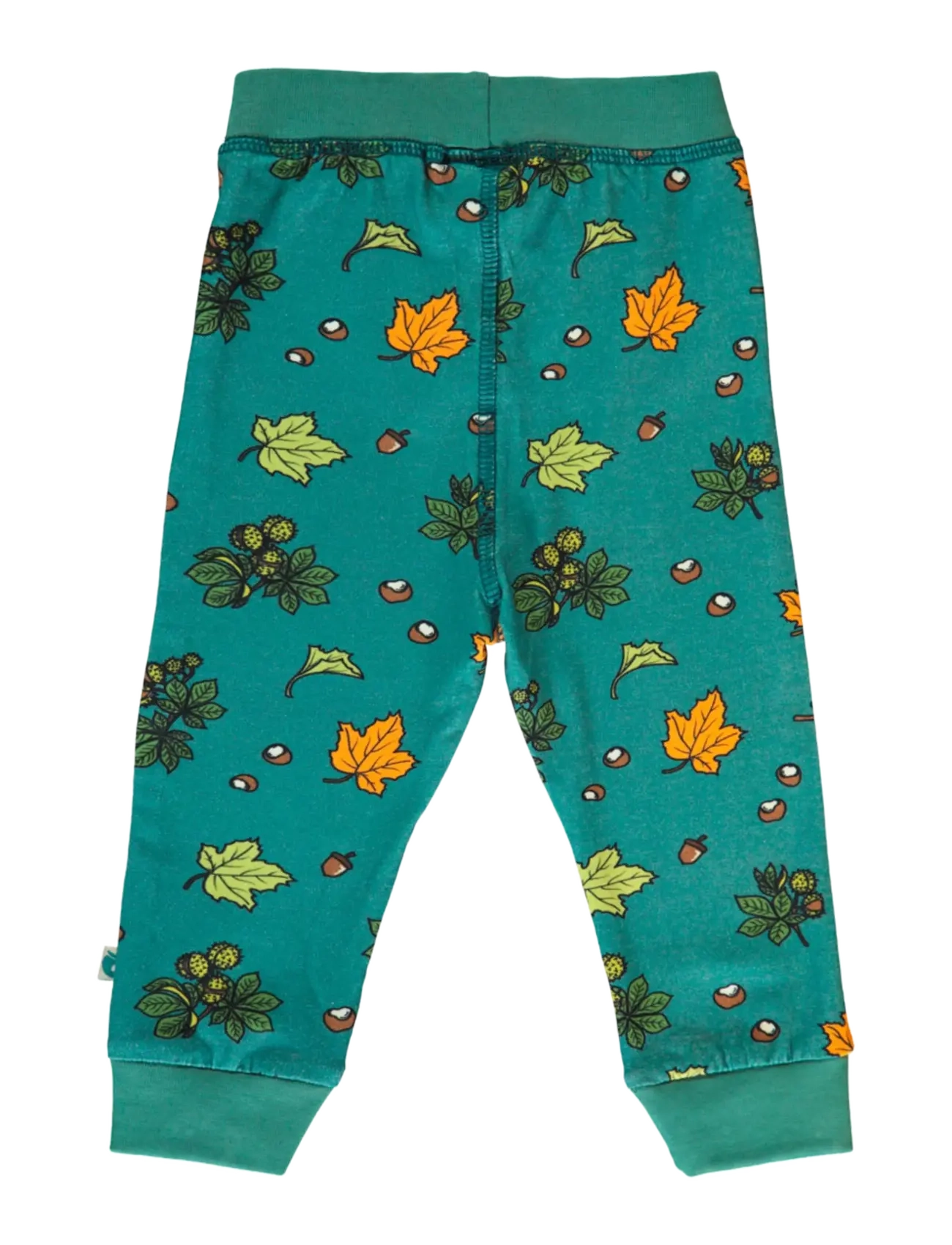 Småfolk - Leggings for baby with Fall leaves - leggings - petroleum green - 2