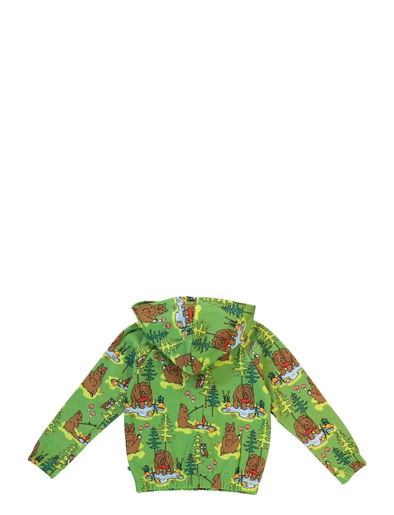 Småfolk - Hoodie with bear - huvtröjor - moss green - 2