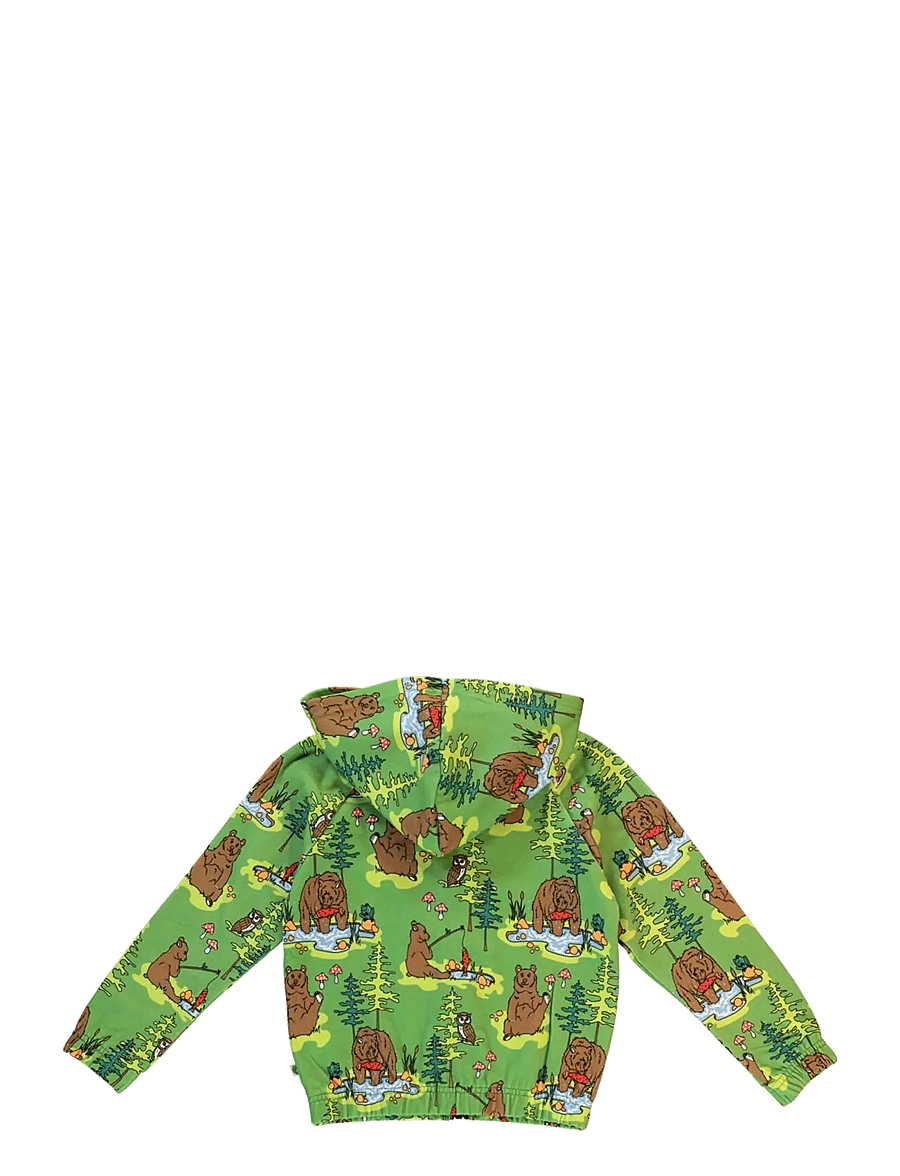 Småfolk - Hoodie with bear - huvtröjor - moss green - 2