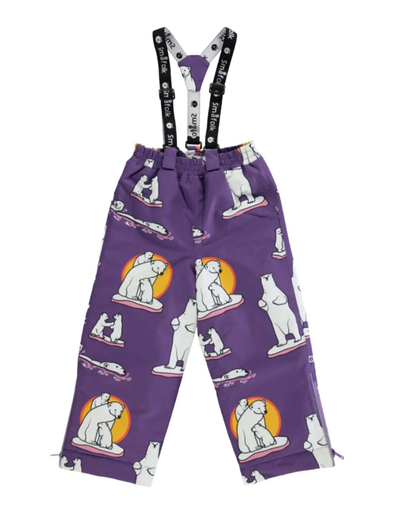 SMÅFOLK Ski Hosen With Polar Bears Lila - 86-92 - Kinder