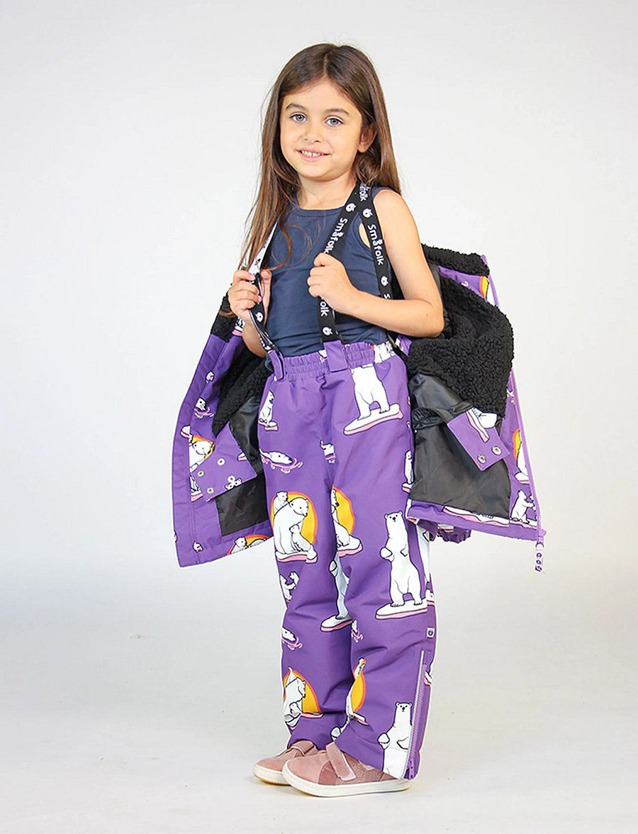 Småfolk - Ski pants with polar bears - vinterbyxor - purple heart - 0