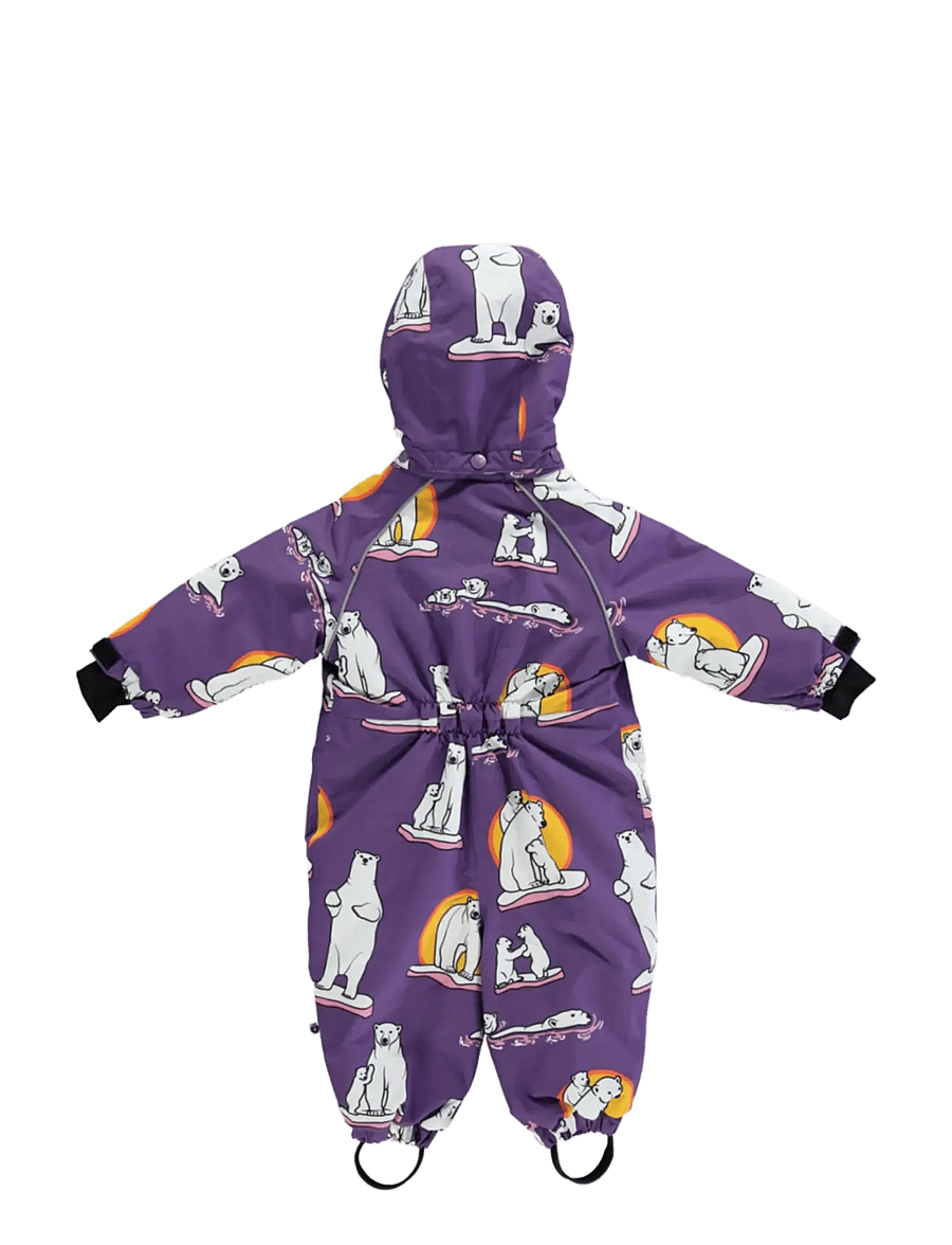 Småfolk - Snowsuit for toddlers with polar bears - vinteroveraller - purple heart - 2