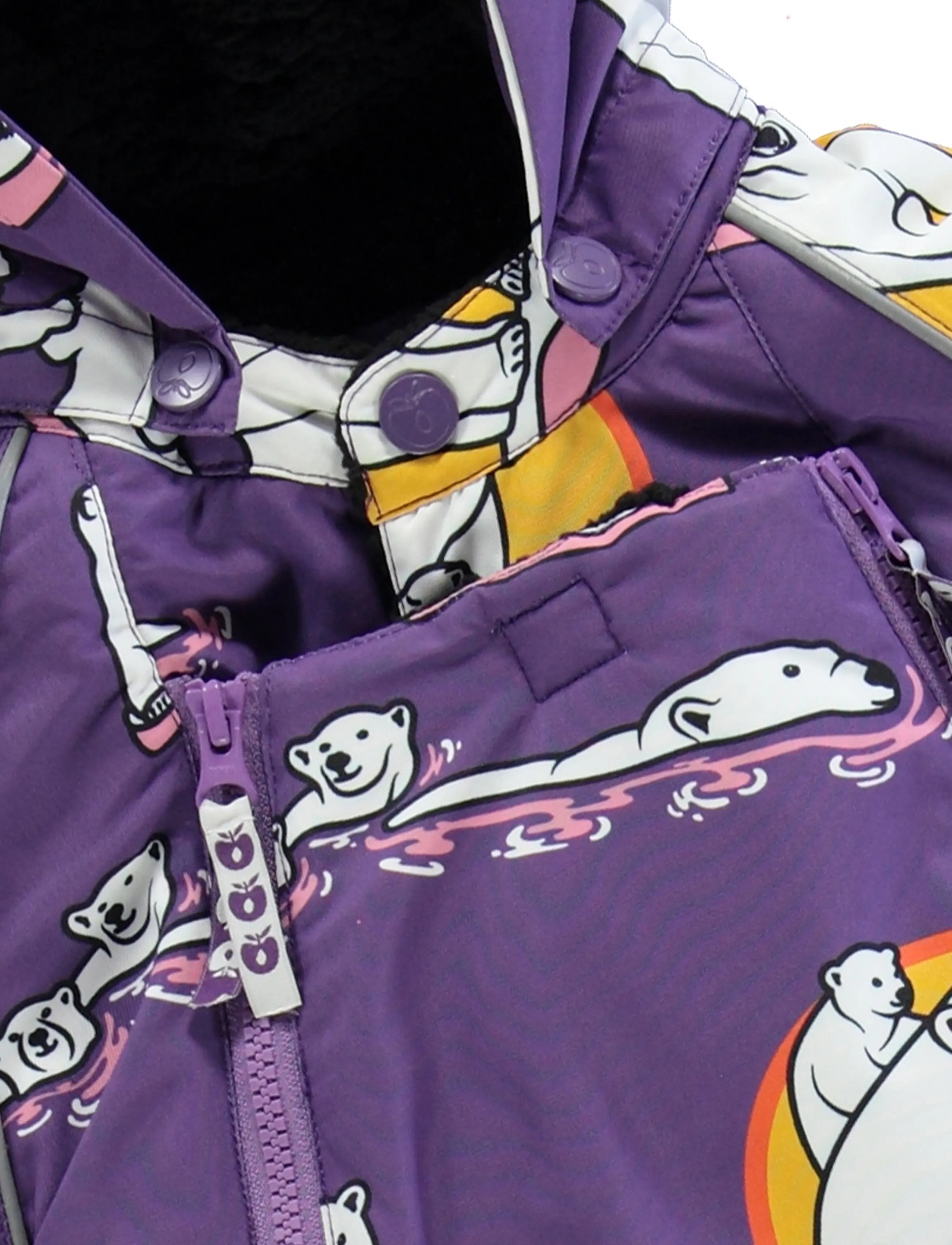 Småfolk - Snowsuit for toddlers with polar bears - vinteroveraller - purple heart - 3