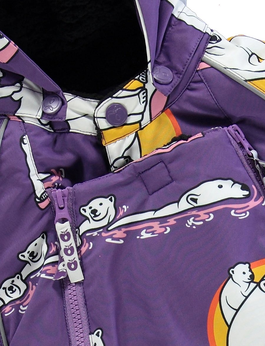 Småfolk - Snowsuit for toddlers with polar bears - vinteroveraller - purple heart - 3