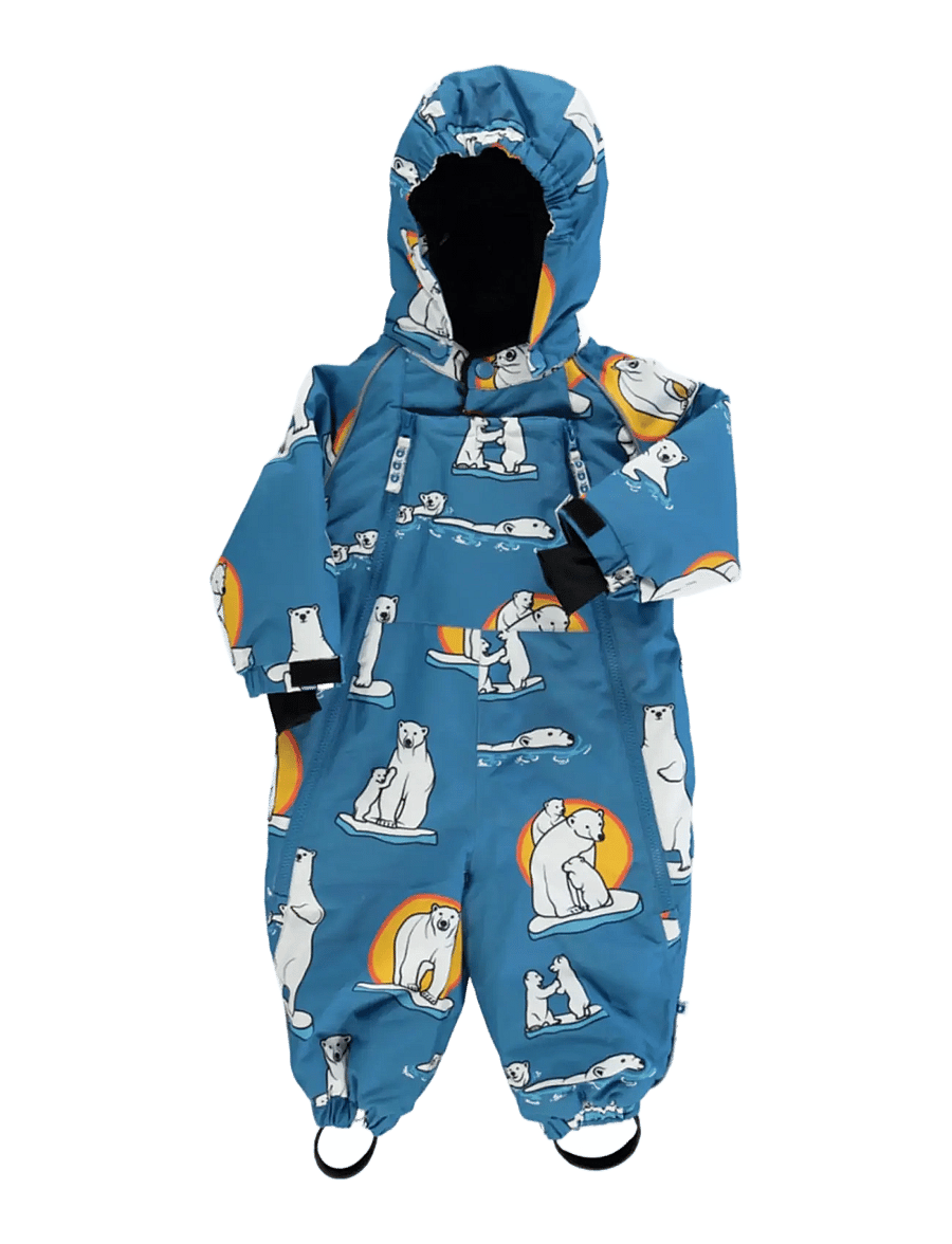 Småfolk - Snowsuit for toddlers with polar bears - vinteroveraller - solid blue - 1