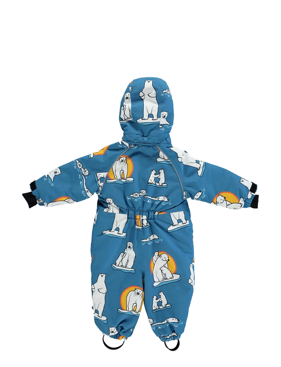 Småfolk - Snowsuit for toddlers with polar bears - vinteroveraller - solid blue - 2