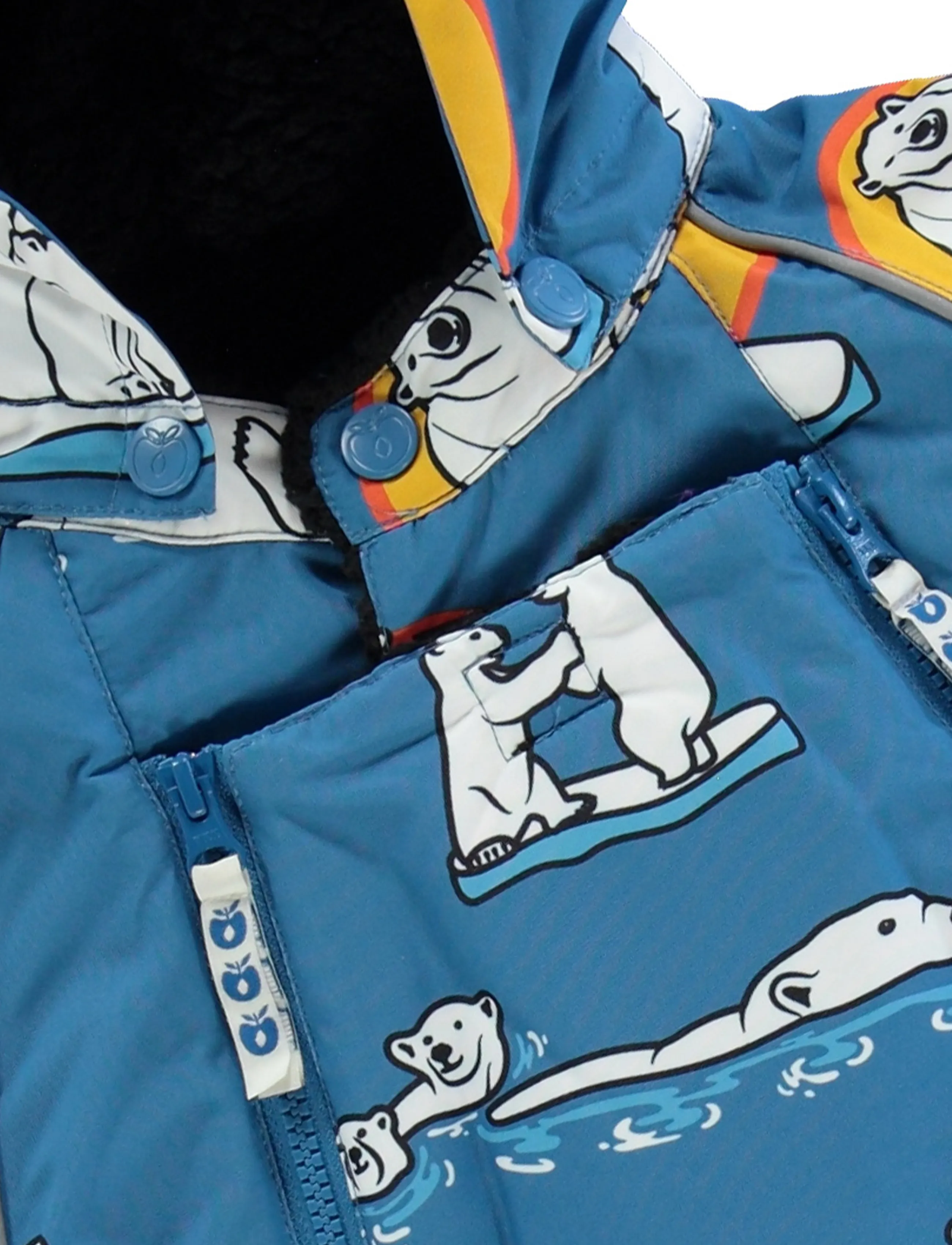 Småfolk - Snowsuit for toddlers with polar bears - vinteroveraller - solid blue - 3