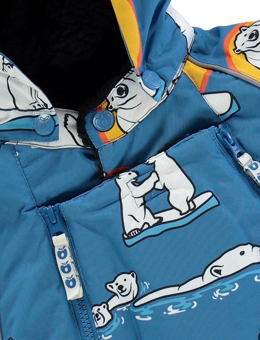 Småfolk - Snowsuit for toddlers with polar bears - vinteroveraller - solid blue - 3