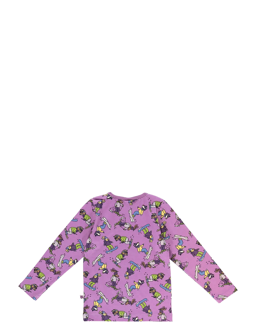 Småfolk - Long-sleeved top with skiing - långärmade t-shirts - dusty lavender - 2