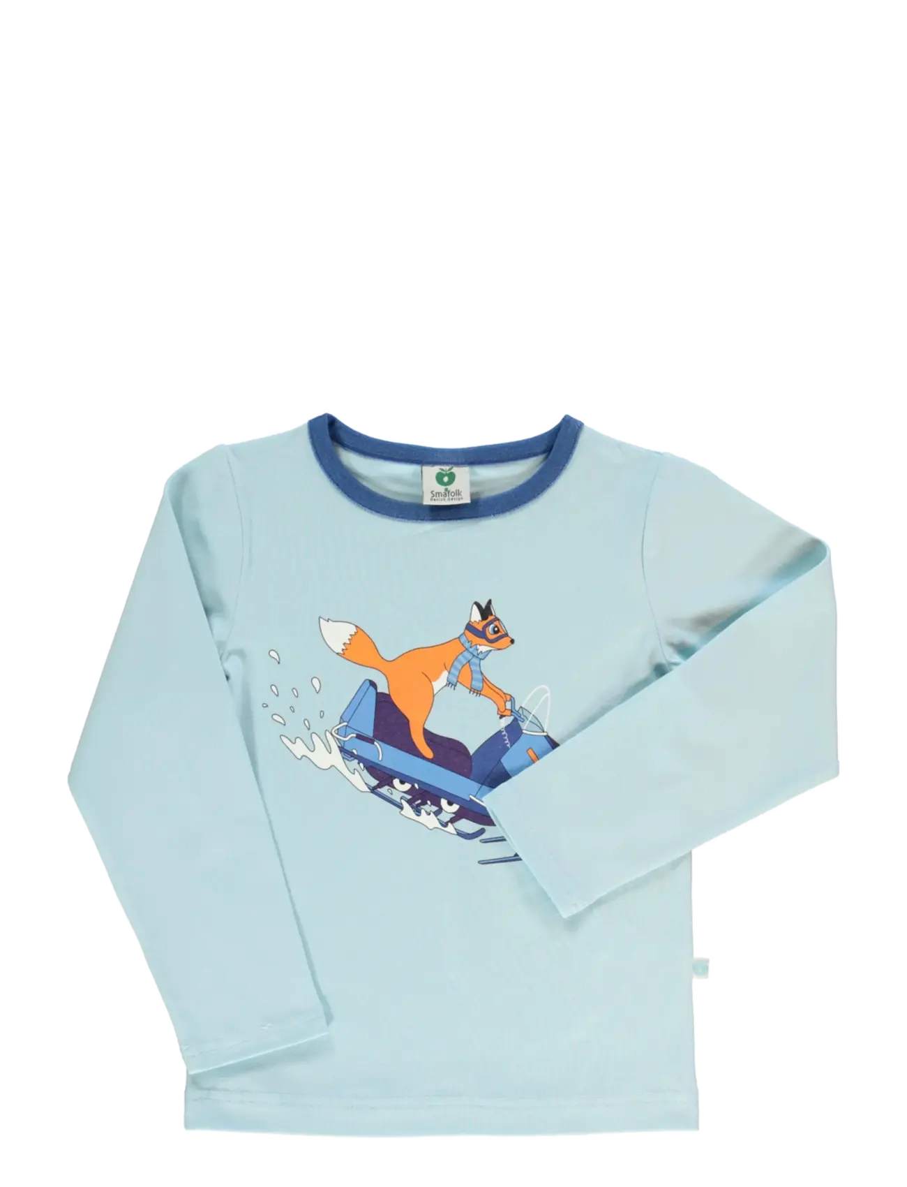 SMÅFOLK Langärmelig Bluse With Snowmobile Blau - 122-128 - Kinder