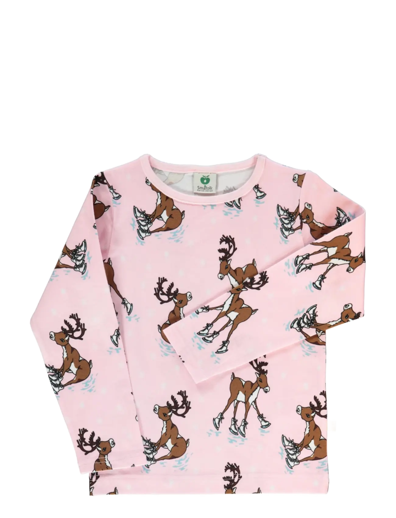 SMÅFOLK Langärmelig Oberteil With Reindeer Pink - 122-128 - Kinder