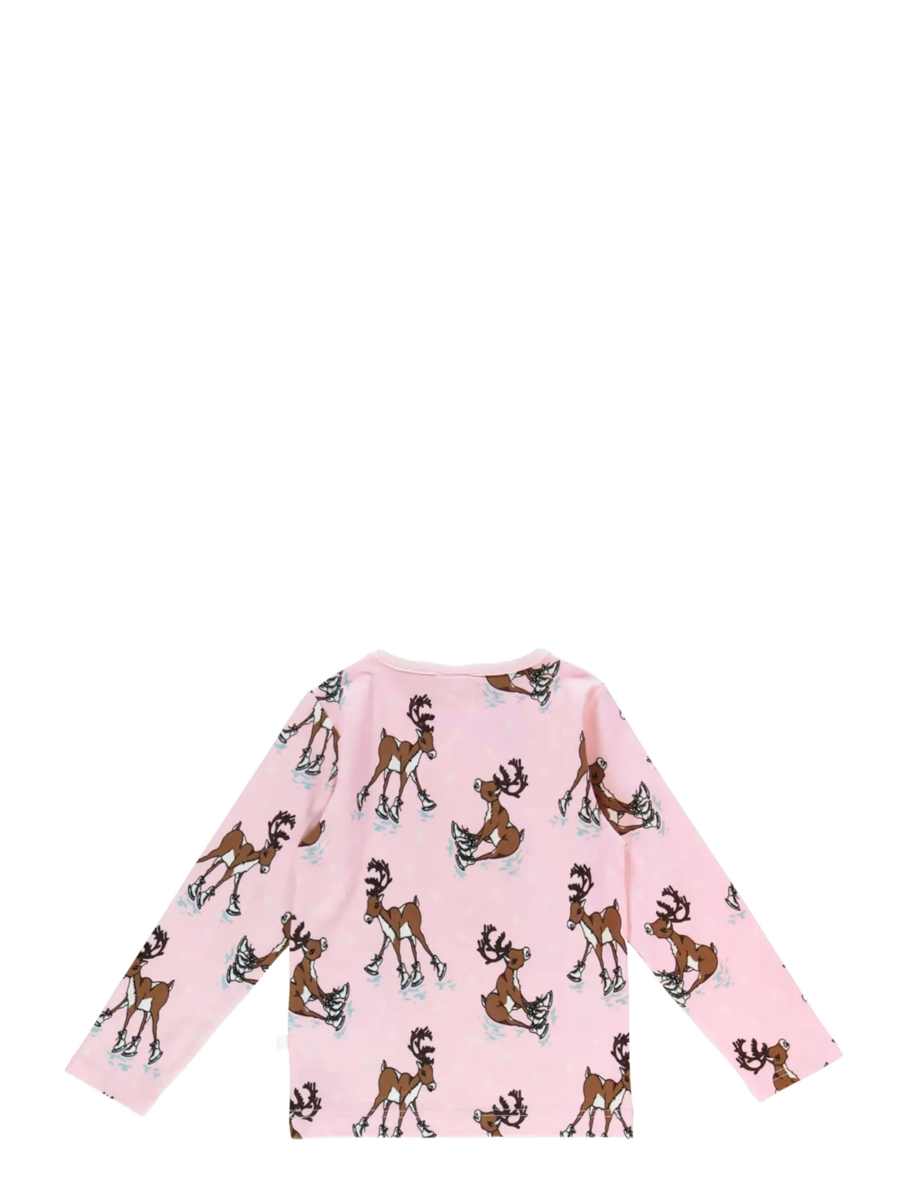 Småfolk - Long-sleeved top with reindeer - långärmade t-shirts - icy pink - 2