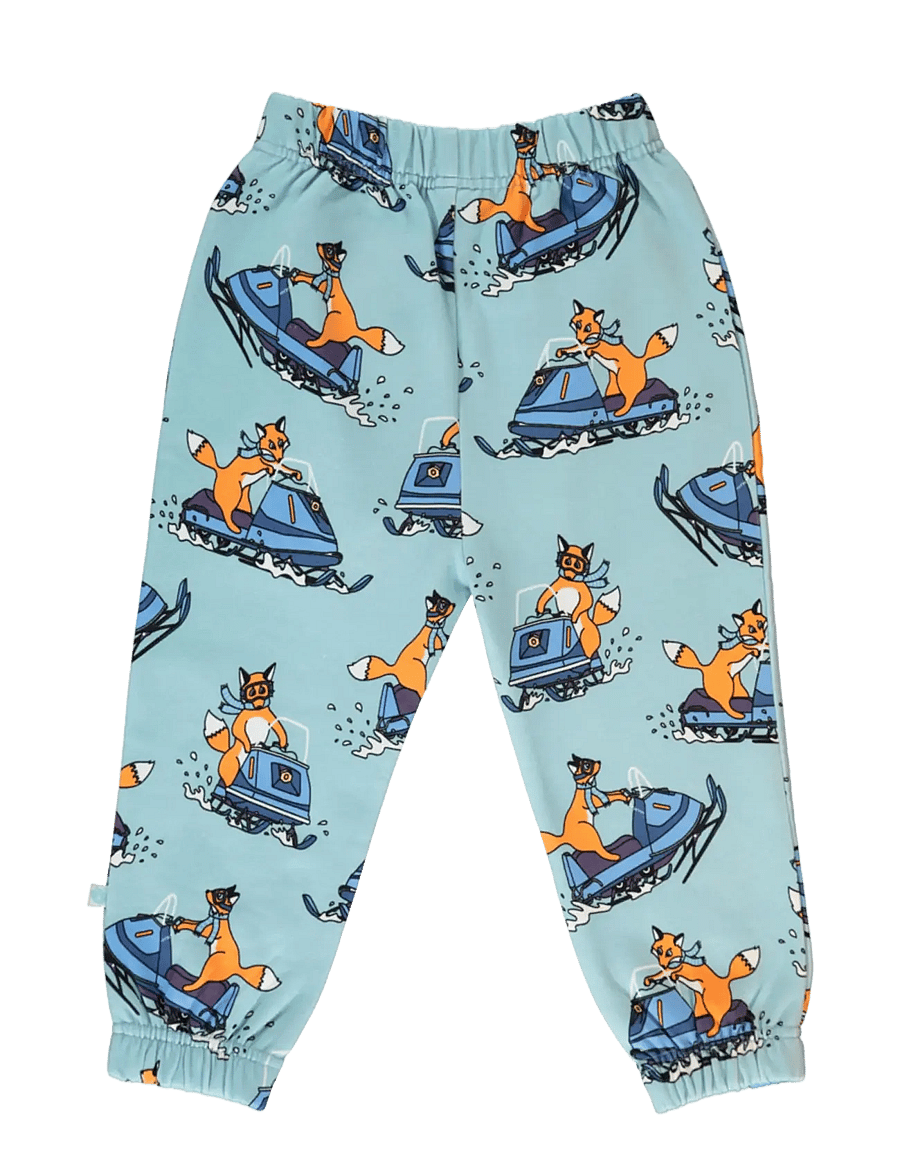 Småfolk - Sweatpants with snowmobile - mjukisbyxor - stratosphere - 2